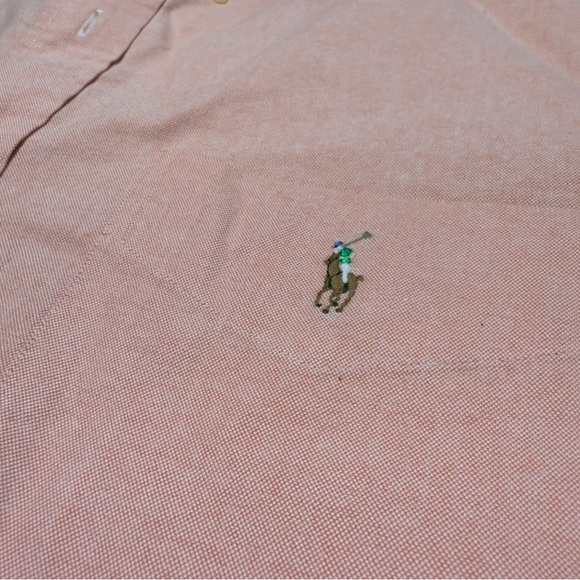 Ralph Lauren CLASSIC FIT Button Down Shirt, Salmon Orange Size Large - Picture 5 of 11